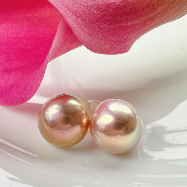 一点もの pink  metallic pearl  ピアス イヤリング