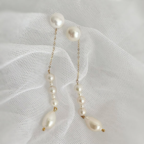 variation long  pearl ピアス イヤリング