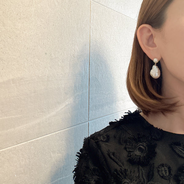 dot oyster baroque  pearl  ピアス イヤリング