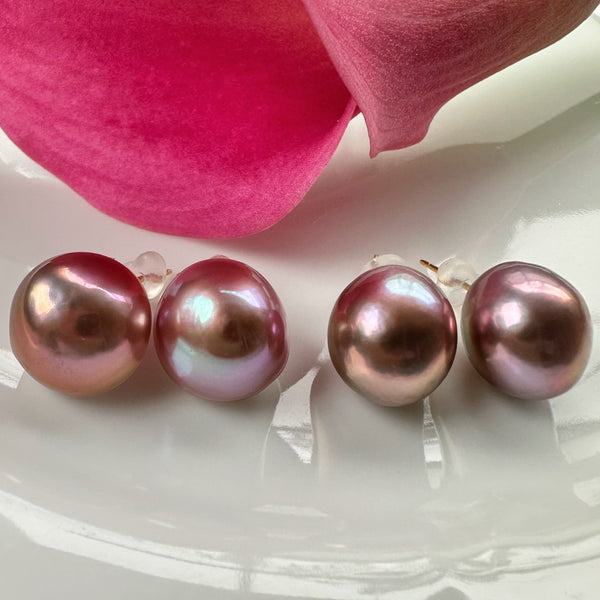 一点もの purple egg  pearl ピアス イヤリング