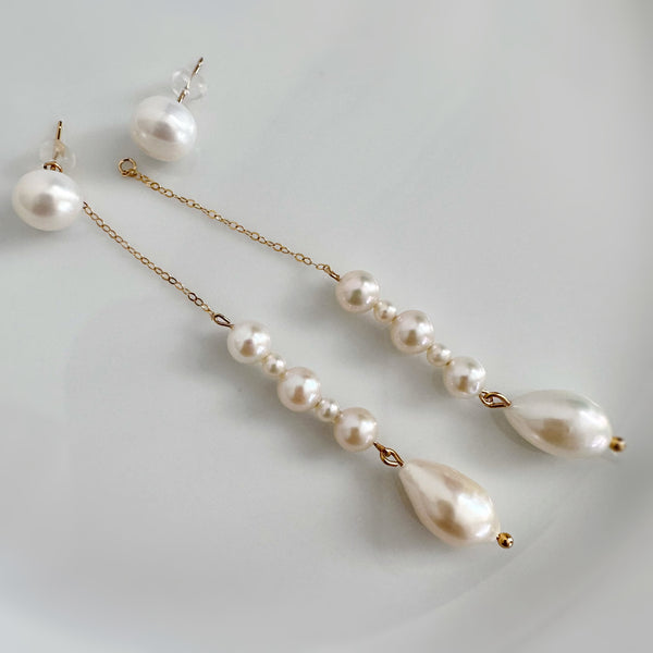 variation long  pearl ピアス イヤリング