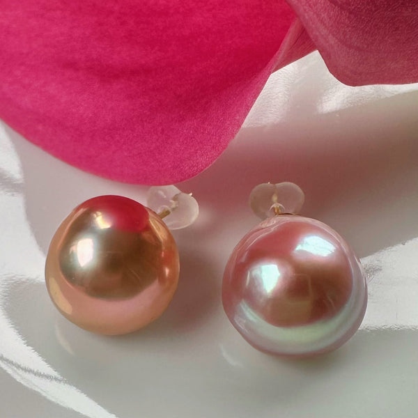 一点もの orange rose  pearl ピアス イヤリング