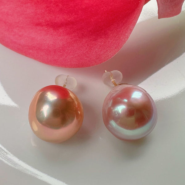 一点もの orange rose  pearl ピアス イヤリング