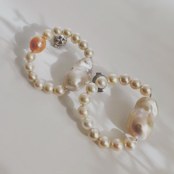 baroque  pearl circle pin brooch