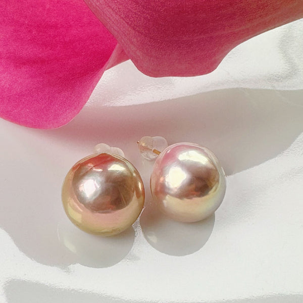 一点もの pink  metallic pearl  ピアス イヤリング