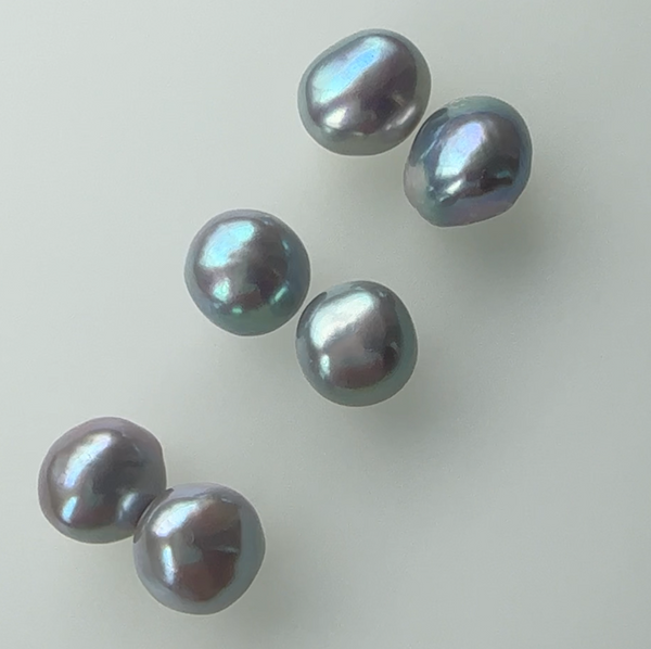 gray kobore  pearl nudeピアス イヤリング - hikari pearl.