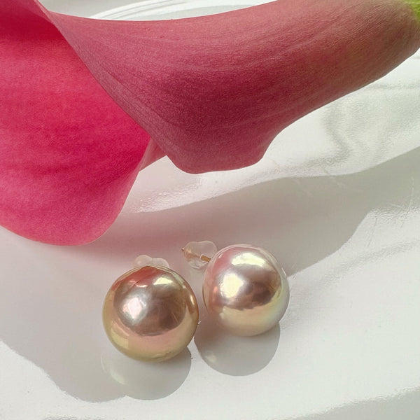 一点もの pink  metallic pearl  ピアス イヤリング