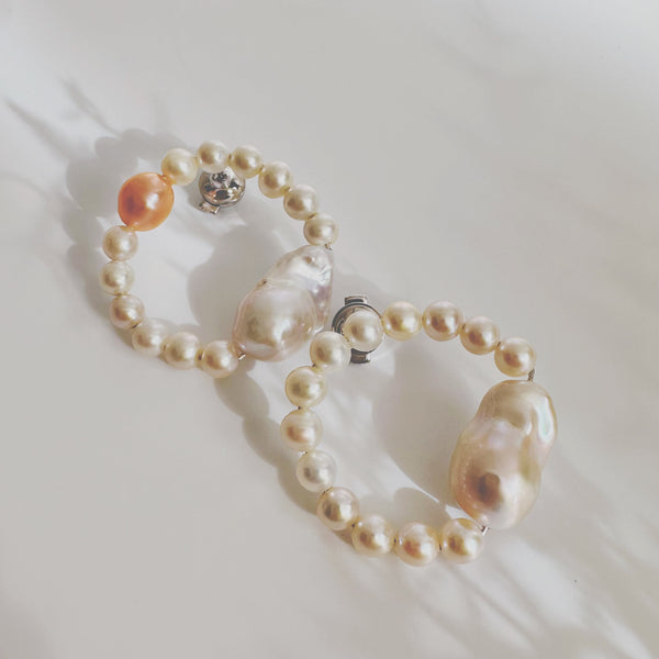 baroque  pearl circle pin brooch