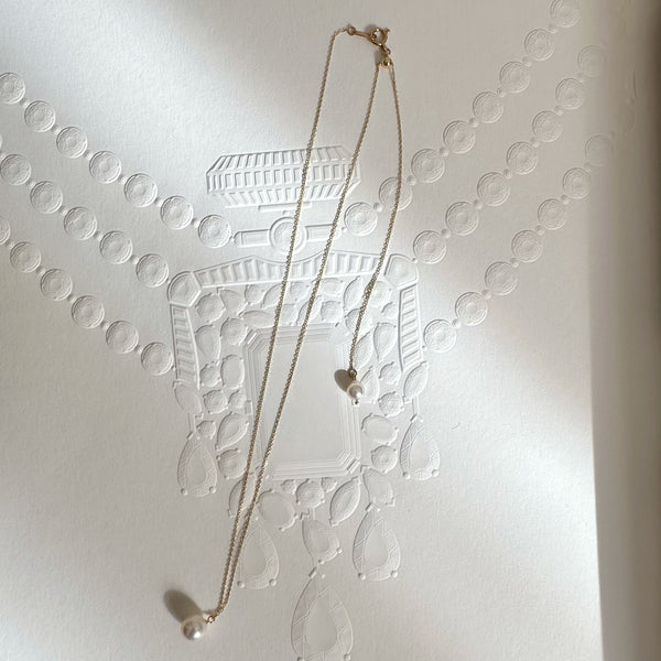 "mum マム"  single pearl necklace set