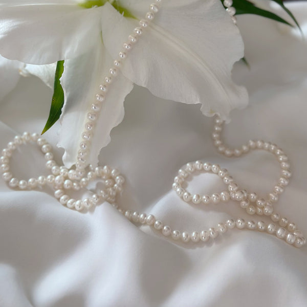 freshwater pearl long necklace all knot 120cm