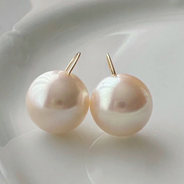 一点もの Special freshwater pearl 13.4mm ピアス イヤリング