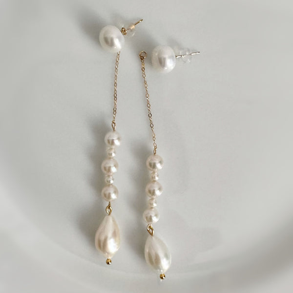 variation long  pearl ピアス イヤリング
