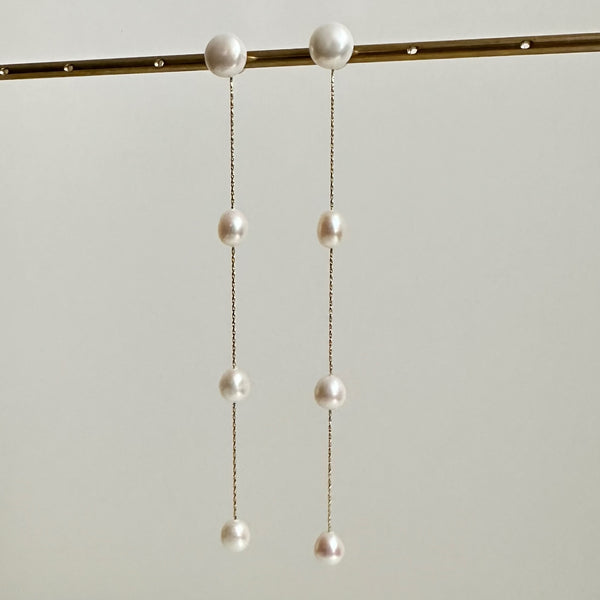 No.9 egg  pearl  station long weddingピアス イヤリング - hikari pearl.