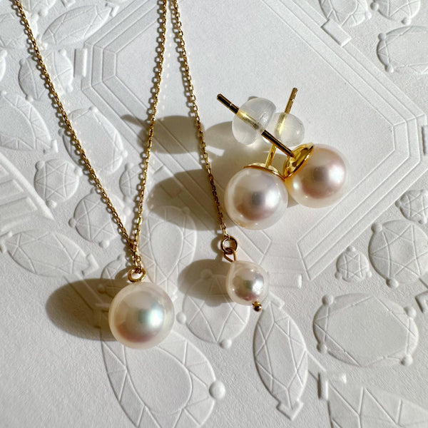 "mum マム"  single pearl necklace set