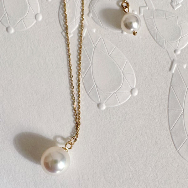 "mum マム"  single pearl necklace set