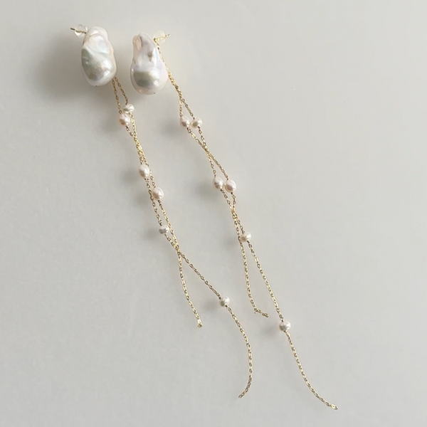 "lisianthus リシアンサス" バロックパール ロングピアス イヤリング wedding baroque