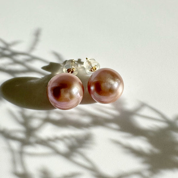 一点もの k18 pink  pearl 13mm  purple