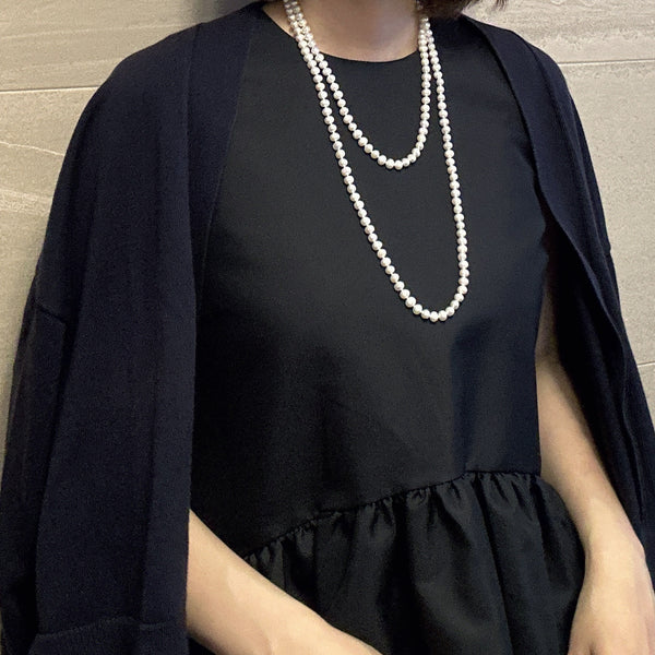 freshwater pearl long necklace all knot 120cm