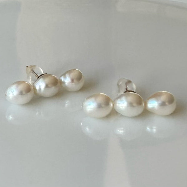 3 pearl teardrop ピアス イヤリング - hikari pearl.