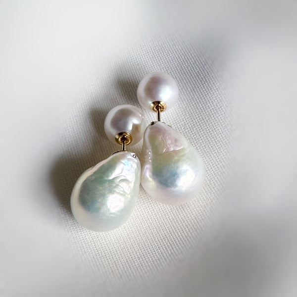 special freshwater pearl catch k18YG k18WG シリコン