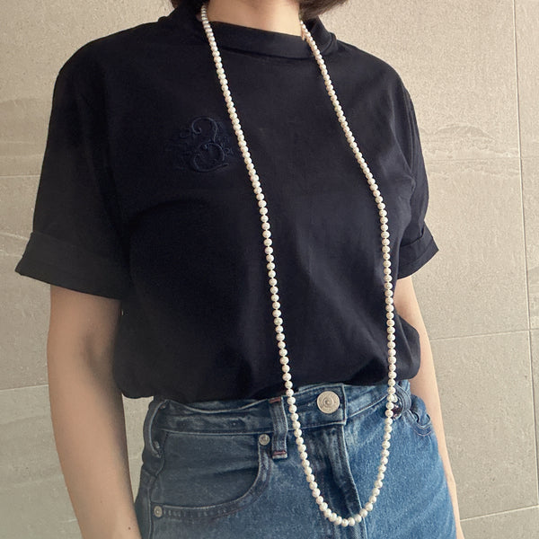 freshwater pearl long necklace all knot 120cm