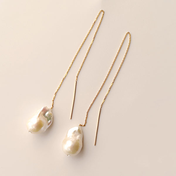 No.19 baroque  pearl long  weddingピアス イヤリング - hikari pearl.