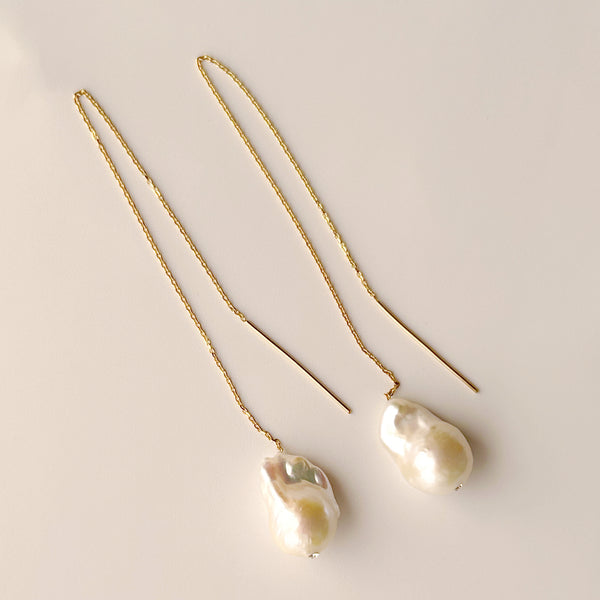 No.19 baroque  pearl long  weddingピアス イヤリング - hikari pearl.