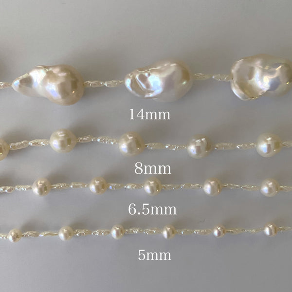 Pearl Station Necklace 6mm