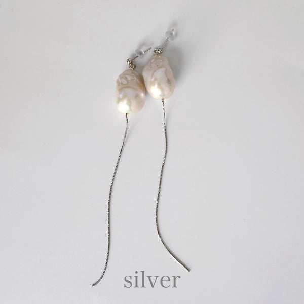 No.16 oyster baroque  pearl long wedding ピアス イヤリング - hikari pearl.