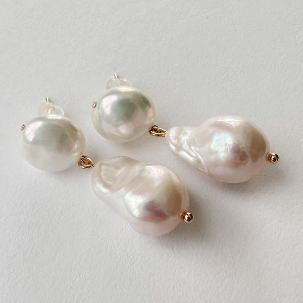 special coin oyster baroque  pearl weddingピアス イヤリング - hikari pearl.