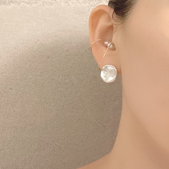 14kgf petal pearl fresh water ピアス イヤリング - hikari pearl.