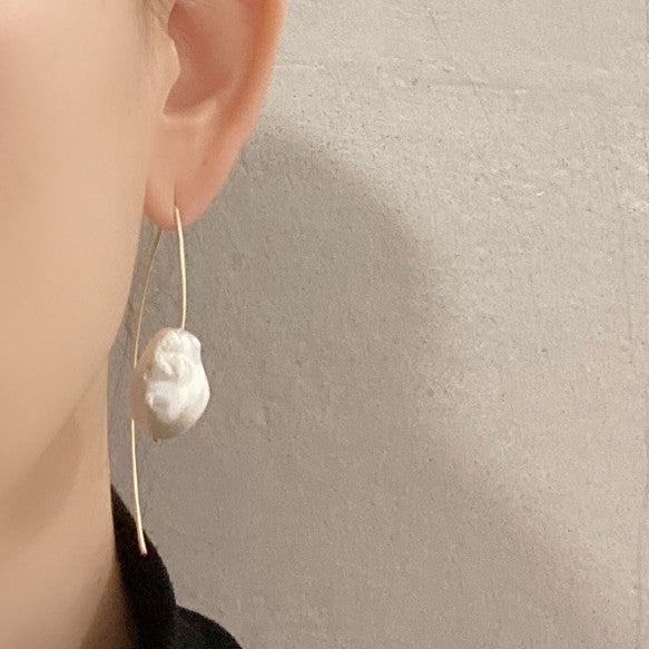14kgf Baroque  Fresh water Marquis ピアス - hikari pearl.