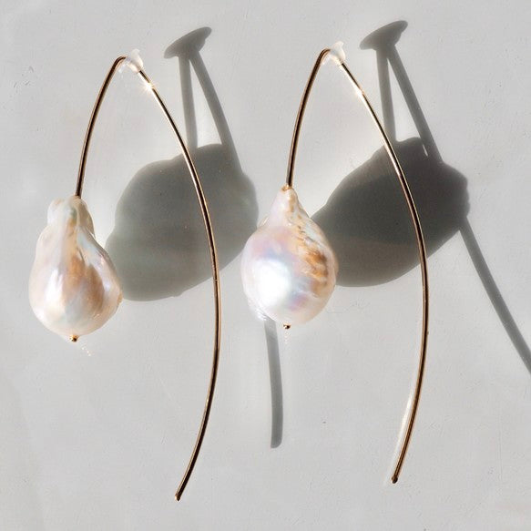 14kgf Baroque  Fresh water Marquis ピアス - hikari pearl.