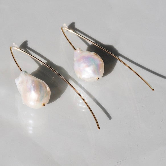 14kgf Baroque  Fresh water Marquis ピアス - hikari pearl.