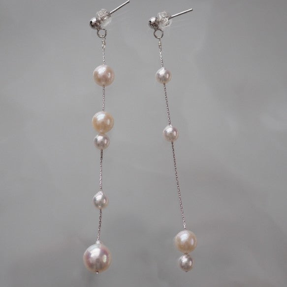Akoya  pearl  asymmetry ピアス イヤリング - hikari pearl.