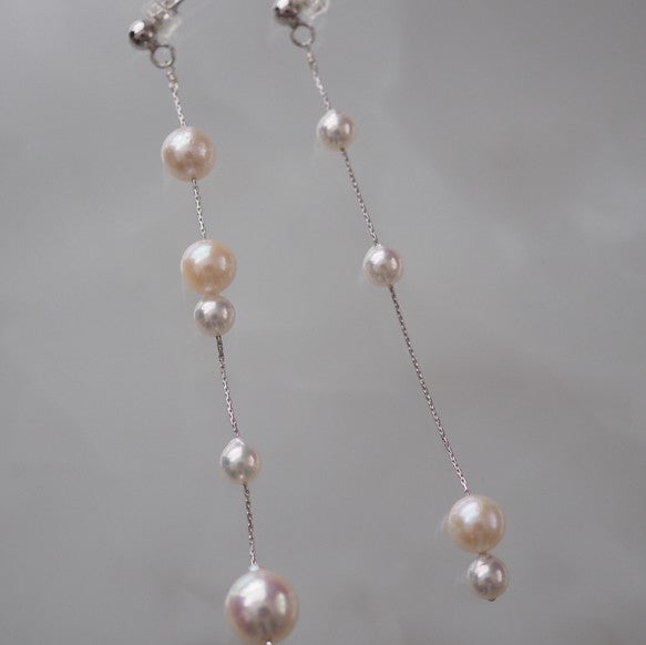 Akoya  pearl  asymmetry ピアス イヤリング - hikari pearl.