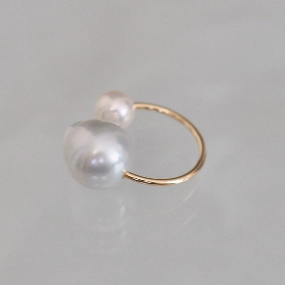 Baroque South Sea pearl & Akoya イヤーカフ - hikari pearl.