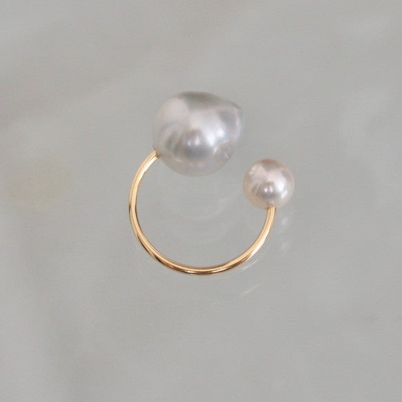 Baroque South Sea pearl & Akoya イヤーカフ - hikari pearl.