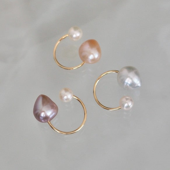 Baroque South Sea pearl & Akoya イヤーカフ - hikari pearl.