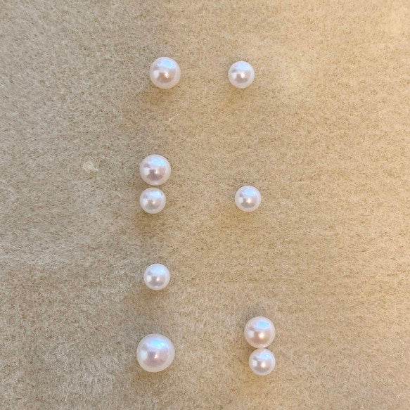 Akoya  pearl  asymmetry ピアス イヤリング - hikari pearl.