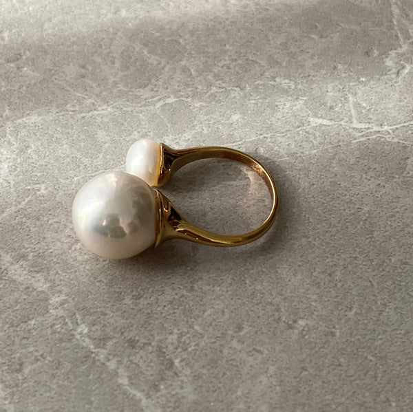 一点もの Baroque  double   pearl リング - hikari pearl.