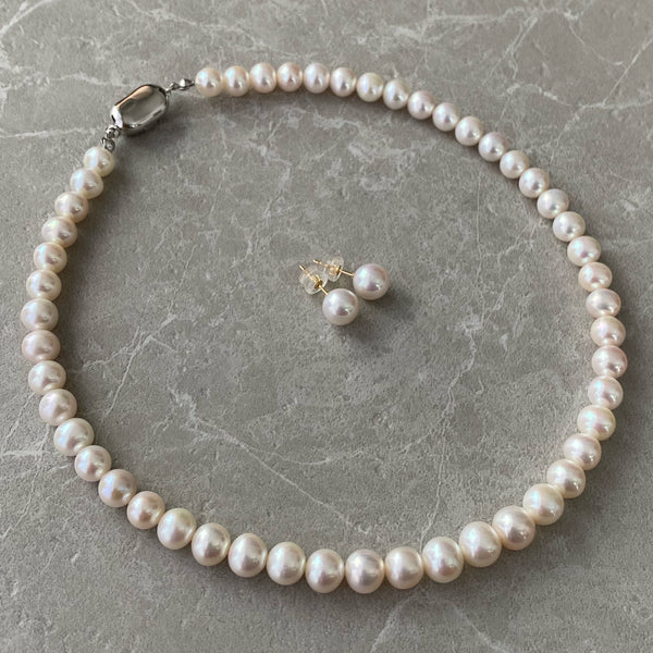 Fresh water  pearl occasion set ピアス イヤリング ネックレス - hikari pearl.