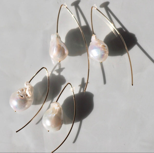 14kgf Baroque  Fresh water Marquis ピアス - hikari pearl.