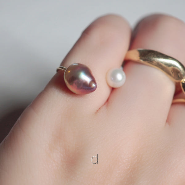 natural color baroque  pearl イヤーカフ リング - hikari pearl.