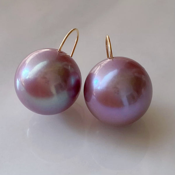 一点もの k18 purple pearl  ピアス