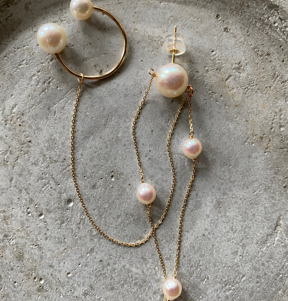 k18Akoya & Fresh water mariage station weddingピアス イヤーカフ - hikari pearl.