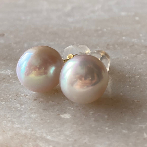 一点もの k18 Akoya  pearl nudeピアス - hikari pearl.