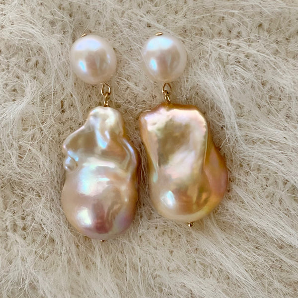egg natural oyster baroque weddingピアス イヤリング - hikari pearl.