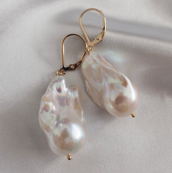14kgf special baroque  fresh water french hook ピアス イヤリング - hikari pearl.