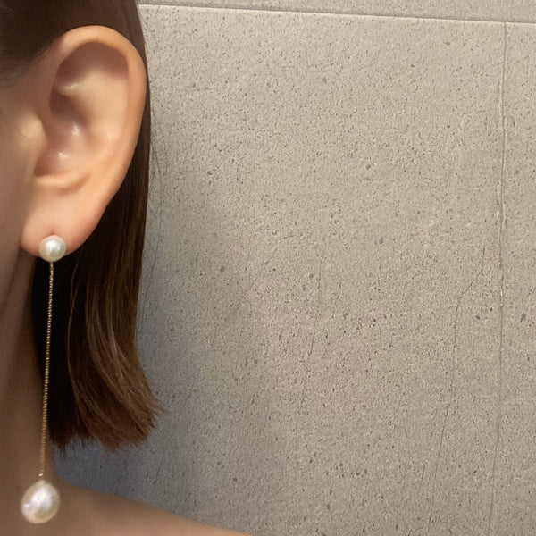 Fresh water  pearl asymmetry イヤーカフ ピアス イヤリング - hikari pearl.